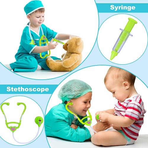 INNOCHEER Doctor Kit for Kids 22 Pieces Pretend-n-Play Medical Toys Set