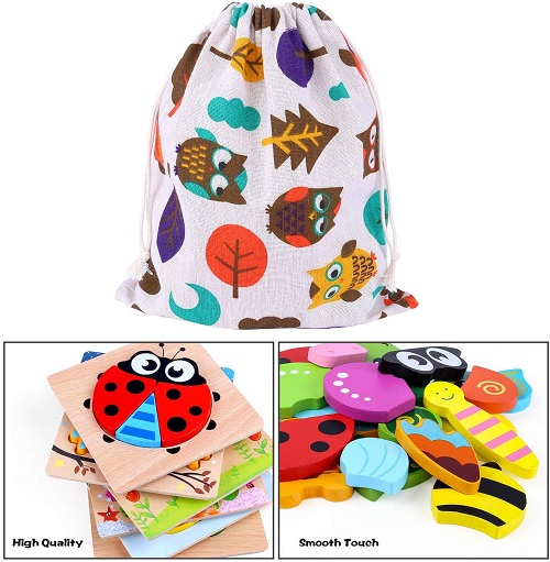 INNOCHEER Wooden Animal Jigsaw Puzzles for Toddlers