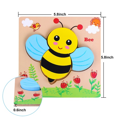 INNOCHEER Wooden Animal Jigsaw Puzzles for Toddlers